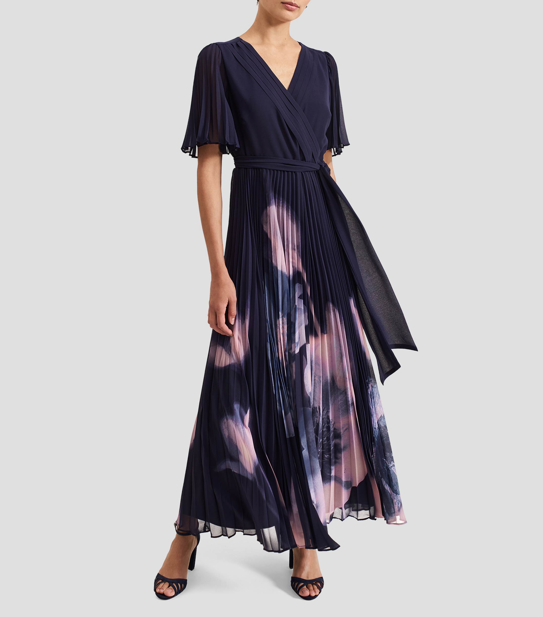 Vestido maxi plisado Abigail Mujer